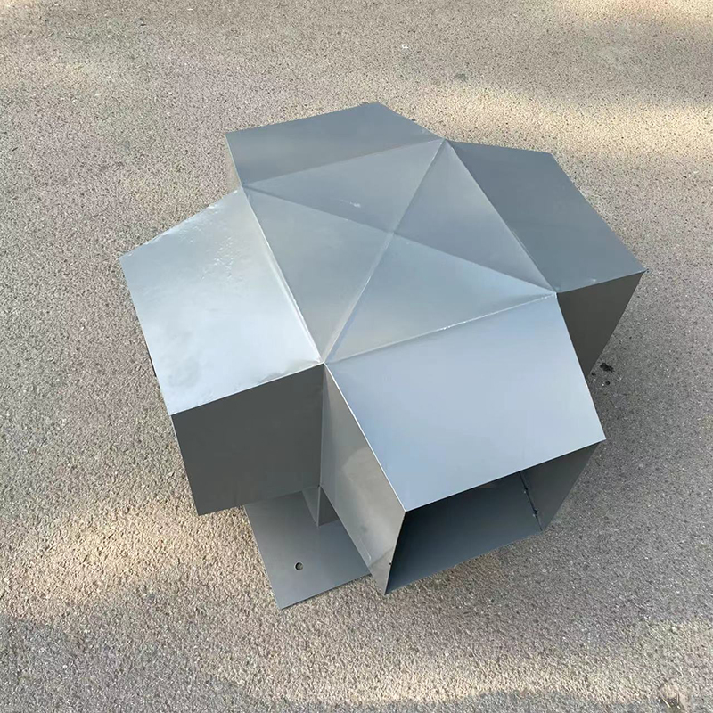樓頂煙道自立式風帽靠墻特殊設計