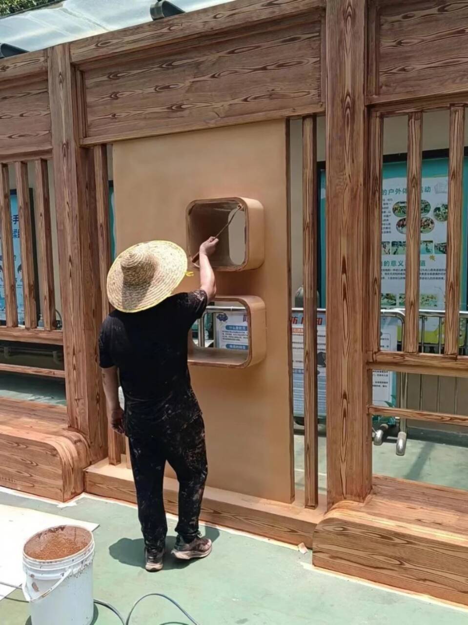 水性环保木纹漆，凉亭花架木纹漆，仿木纹漆源头工厂